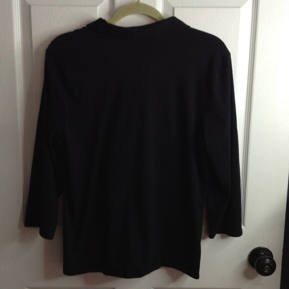 NWT Lauren, Ralph Lauren "XL" "Flash 2" Black Ruffled Peasant Blouse, Boho chic - Picture 3 of 6